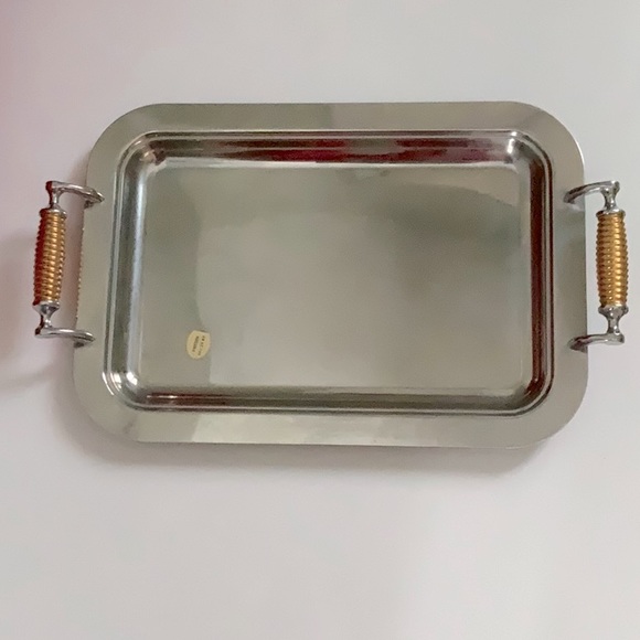 Vintage FREDDI 24K Gold Stainless Steel Tray - Picture 1 of 6